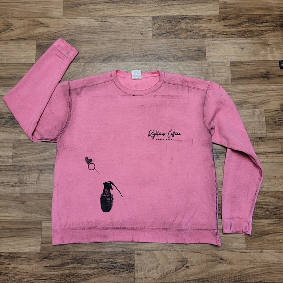 New! Righteous Culture "Cost of Freedom" Distressed Oiled Oversized Crewneck  L - Picture 2 of 12